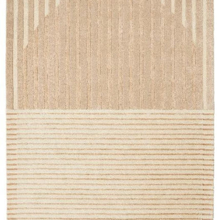 Hand Tufted Wool Rug: Modern Abstract Striped Design