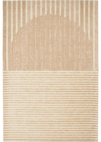 Hand Tufted Wool Rug: Modern Abstract Striped Design