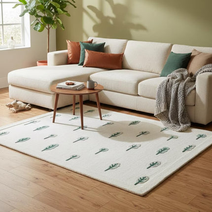 Hand-Tufted Wool Woodland Rug: Kids Nursery Playmat, Tree Design