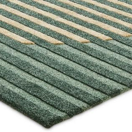 Hand Tufted Wool Rug: Modern Abstract Striped Design