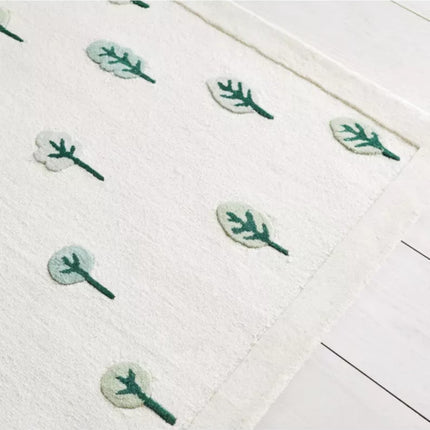 Hand-Tufted Wool Woodland Rug: Kids Nursery Playmat, Tree Design