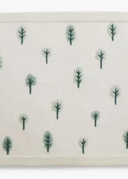 Hand-Tufted Wool Woodland Rug: Kids Nursery Playmat, Tree Design