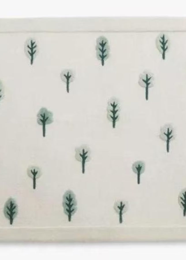 Hand-Tufted Wool Woodland Rug: Kids Nursery Playmat, Tree Design