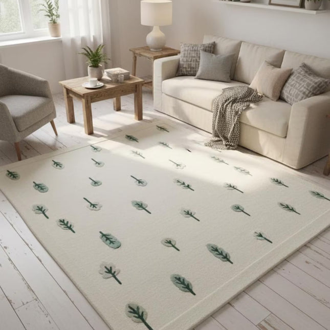 Hand-Tufted Wool Woodland Rug: Kids Nursery Playmat, Tree Design