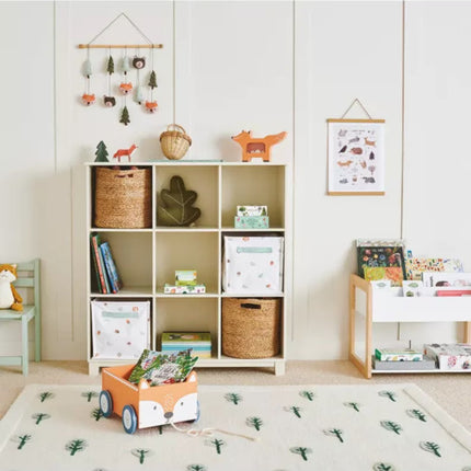 Hand-Tufted Wool Woodland Rug: Kids Nursery Playmat, Tree Design