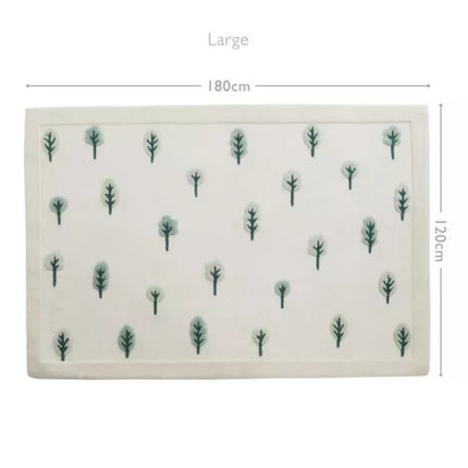 Hand-Tufted Wool Woodland Rug: Kids Nursery Playmat, Tree Design