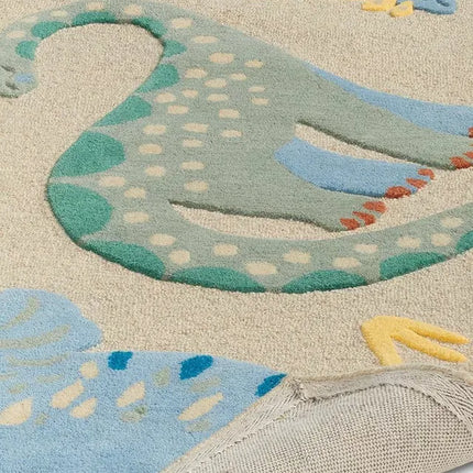 Hand Tufted Dinosaur World Soft Wool Rug