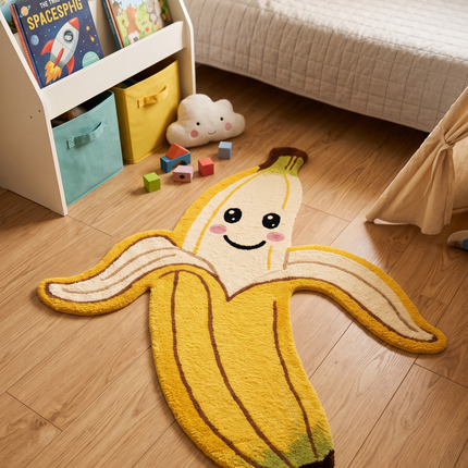 Banana Rug – Handmade Tufted Cute Fruit Carpet for Kids Room
