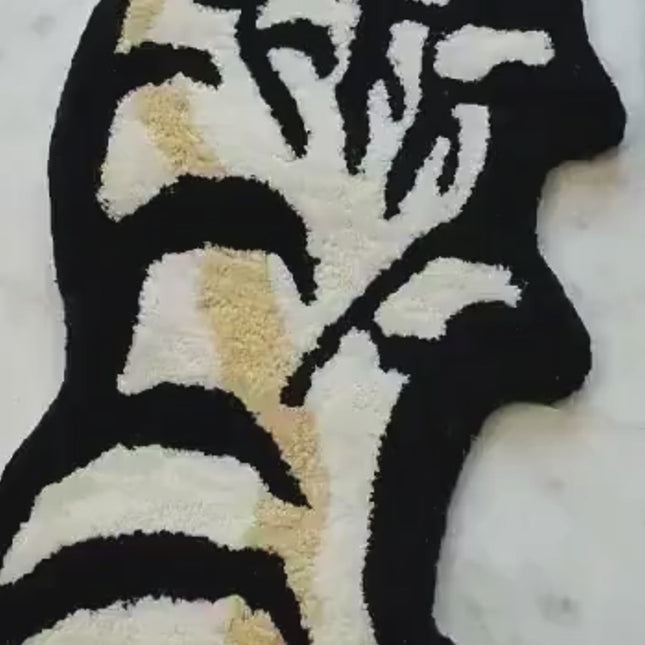 Hand Tufted Tibetan Tiger Wool Rug: Modern Animal Decor