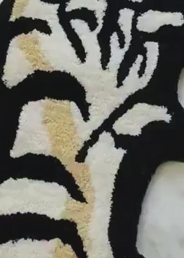 Hand Tufted Tibetan Tiger Wool Rug: Modern Animal Decor