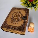 Avengers Logo Embossed Leather Notebook for Adventure Writing, Marvel Avengers Mightiest Hero Leather notebook Best Unisex Gift