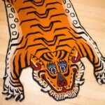 Tibetan Tiger Rug Hand Tufted Meditation Rug, Modern Decorative Rug Animal Rug