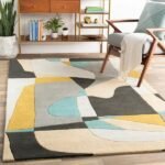 Exclusive Tufted Irregular Shape Aesthetics Rugs Unique Handmade 100% Wool Carpet Area Rugs for Home, Living Room, Dining, Bedroom, Kitchen