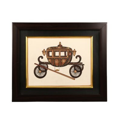 Handmade Painting Royal Bullock Cart with Gold & Watercolor