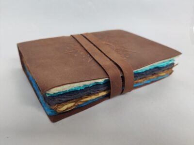 Handmade Sun & Moon Leather Journal, Leather Notebook Multicolor Unlined Paper, Daily Planner Blank Sketchbook For Gifts