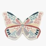 Hand Tufted Butterfly Soft Wool Area Rug, Beautiful Wings Rug for Kids Room Decor, Non Slip Custom Size Woolen Rugs