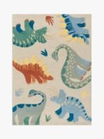 Hand Tufted Dinosaur World Soft Wool Rug, Animal Rug for Kids Room, Non-slip Carpet for Child Room Decor, Playmat Rug