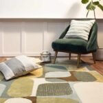 Hand Tufted Modern Wool Rug, Multi Green Tones Soft Abstract Pattern Wool Rug For Living Room, Stylish Floor Decor Rug