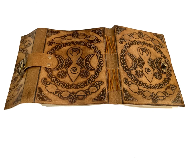 Triple Moon Goddess Leather Journal - Image 6