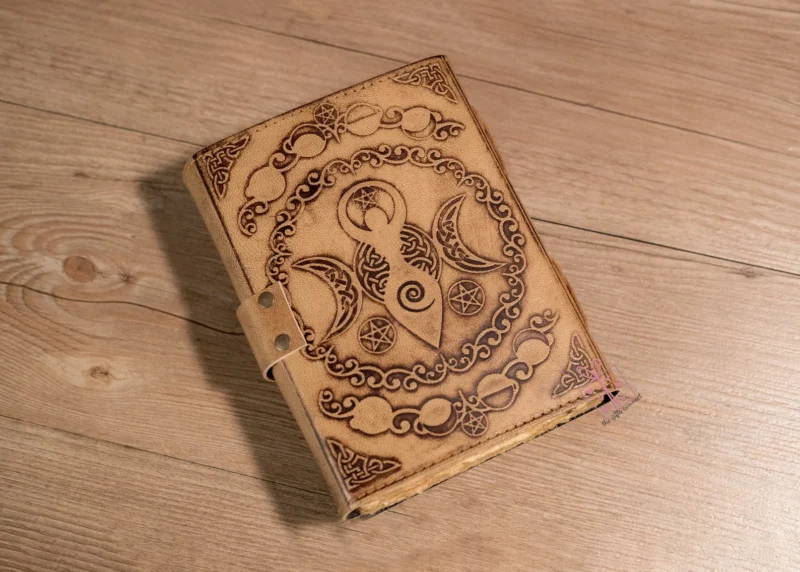 Triple Moon Goddess Leather Journal - Image 5
