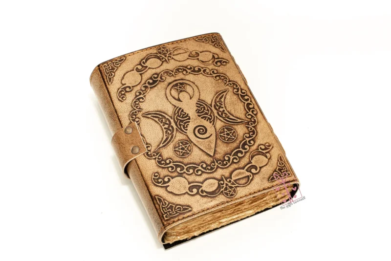 Triple Moon Goddess Leather Journal - Image 3