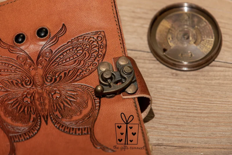 Butterfly Embossed Leather Journal - Image 7