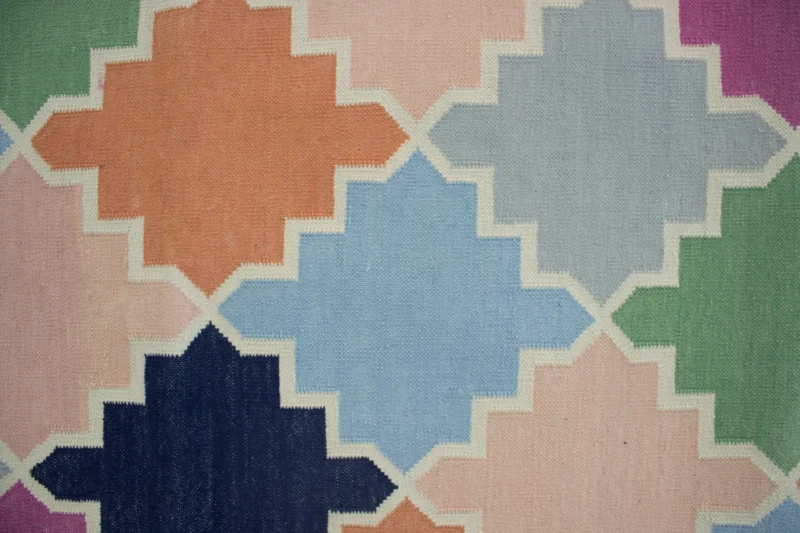 Handmade Modern Living Room Reversible Cotton kilim Rug - Image 3