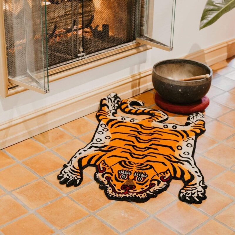 Tibetan Tiger Rug Hand Tufted Meditation Rug - Image 4