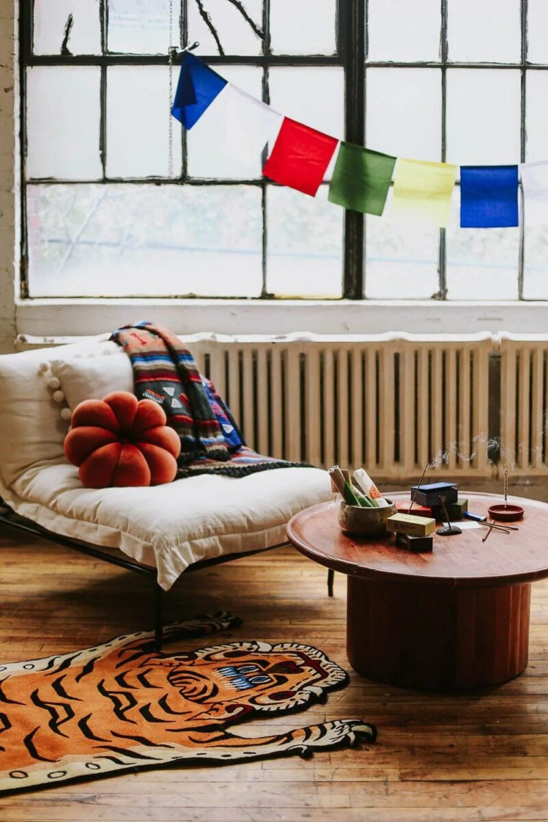 Tibetan Tiger Rug Hand Tufted Meditation Rug - Image 7