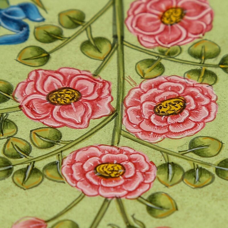 Traditional Mughal Shaili Flower Painting For Wall Decor - Image 7