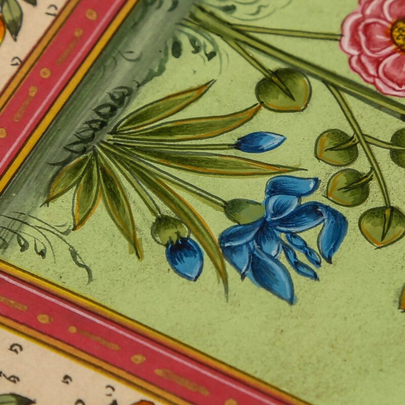 Traditional Mughal Shaili Flower Painting For Wall Decor - Image 8