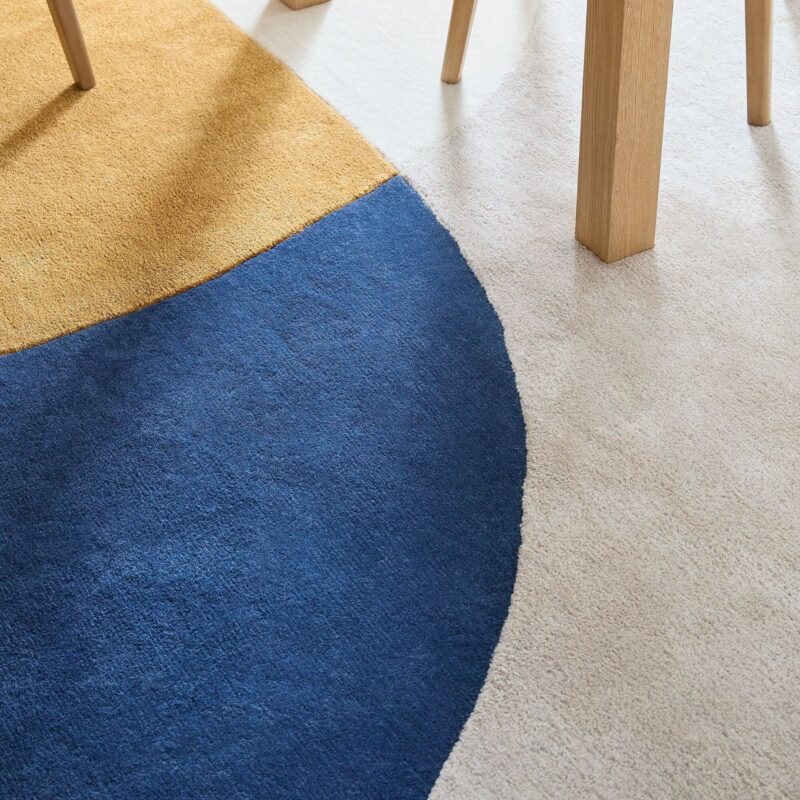 Modern Capsule Shape Hand Tufted Wool Rug - Image 7