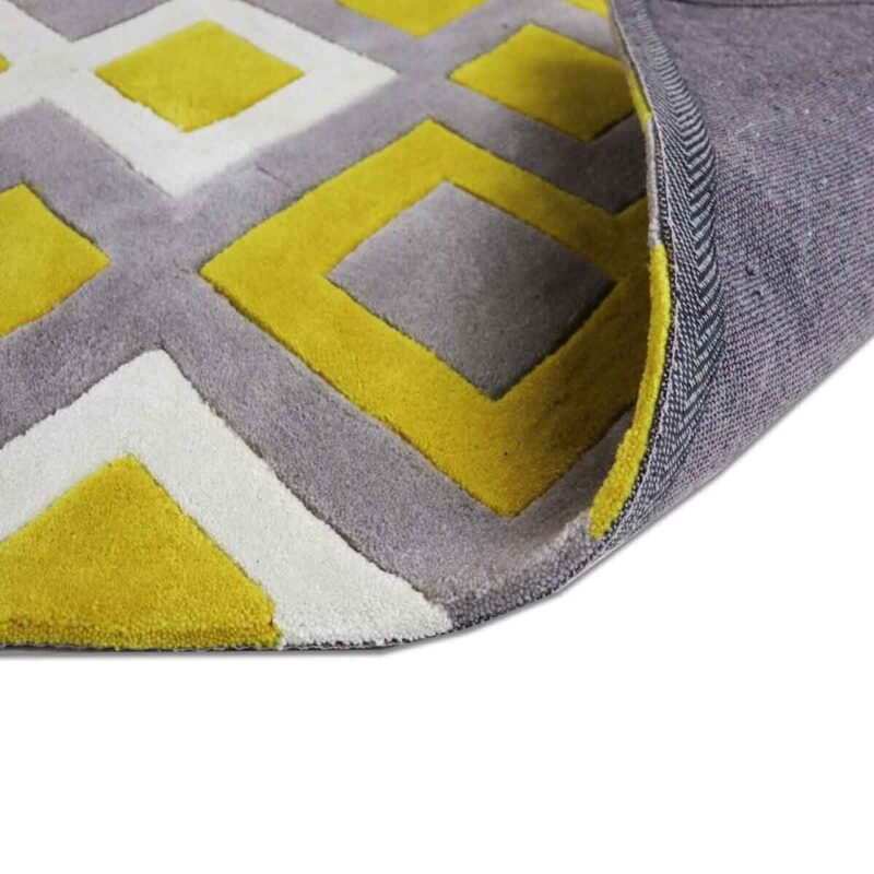 Modern Hand Tufted Geometric Pattern Wool Rug - Image 4