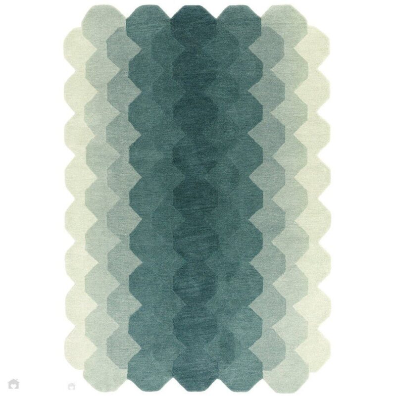 Modern Hand Tufted Hive Pattern Wool Rug - Image 6