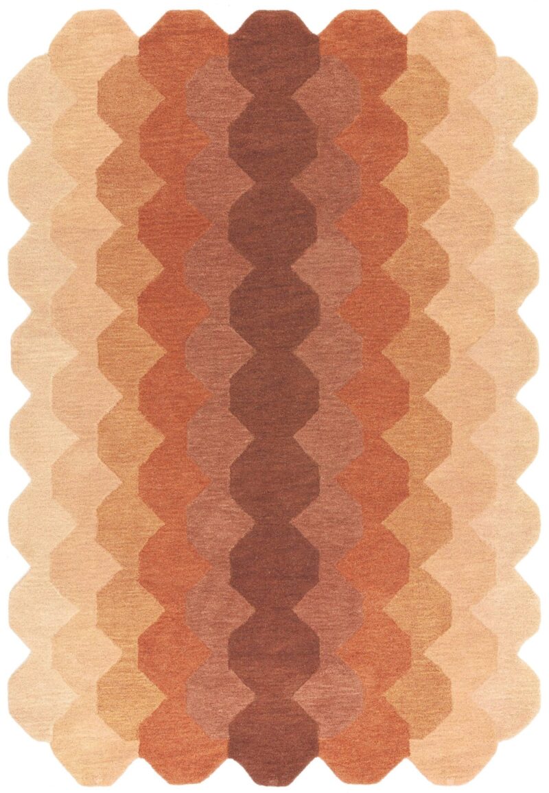 Modern Hand Tufted Hive Pattern Wool Rug - Image 4