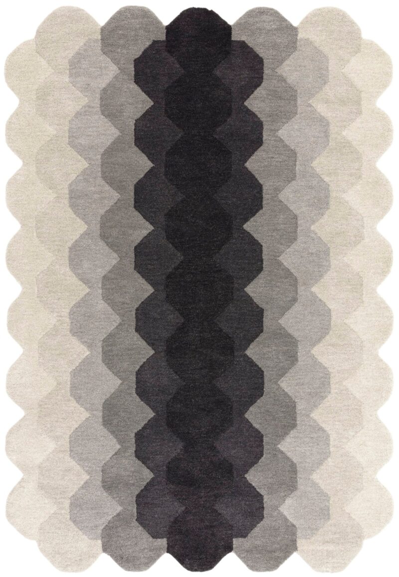 Modern Hand Tufted Hive Pattern Wool Rug - Image 2