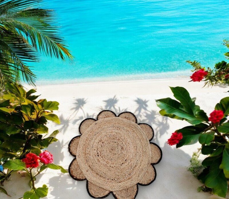 Natural Scallop Round Handmade Jute Rug - Image 3