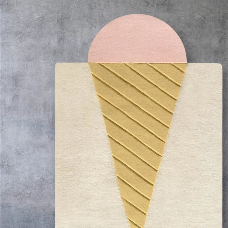 Hand Tufted Ice Cream Shape Rug, Kids Room Decor Carpet, Soft Serve Wool Area Rug By TheGiftsConnect - Image 3