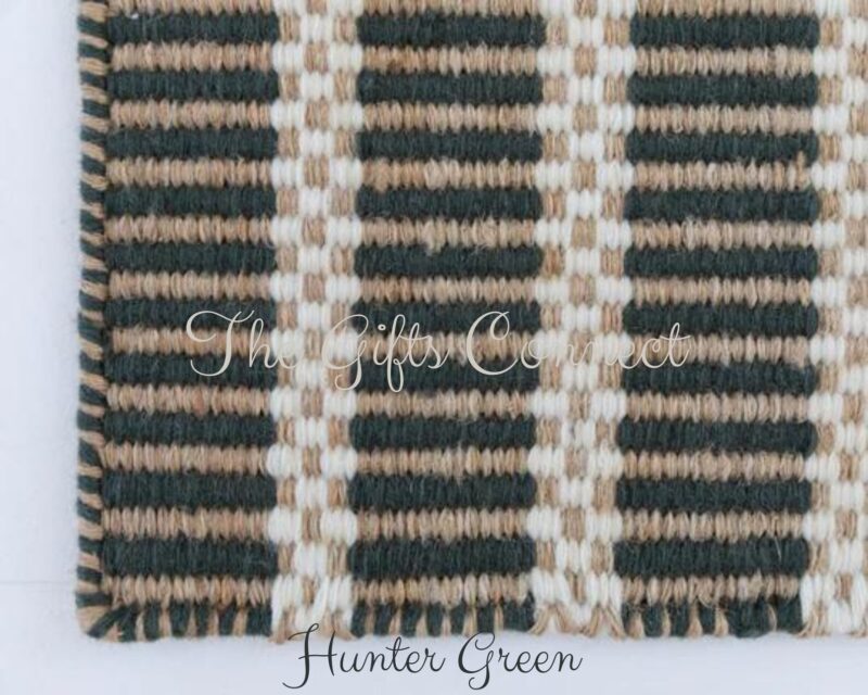 Bohemian Natural Wool Jute Area Rug Handwoven Reversible Rug - Image 7
