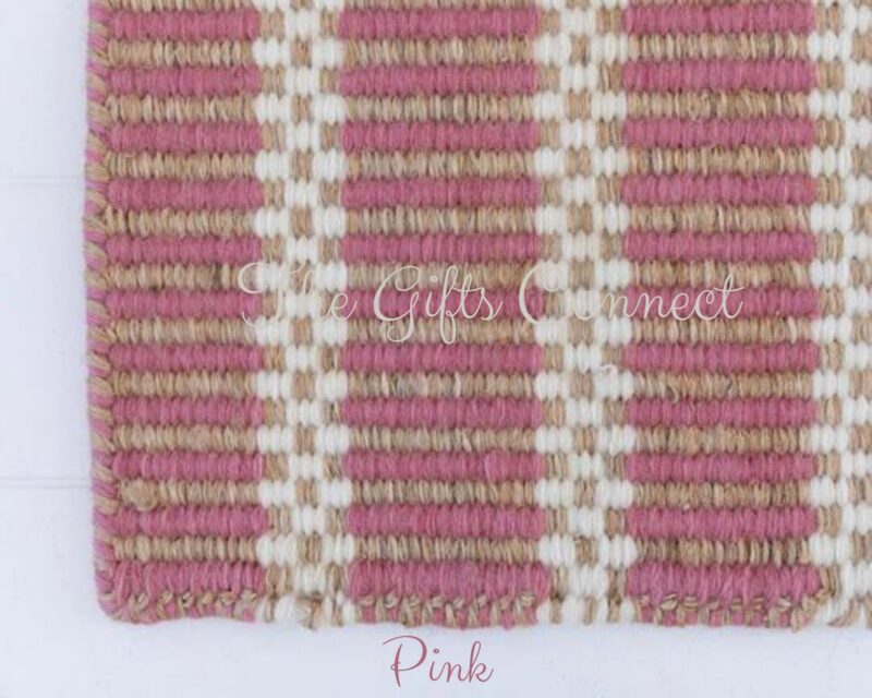 Bohemian Natural Wool Jute Area Rug Handwoven Reversible Rug - Image 9