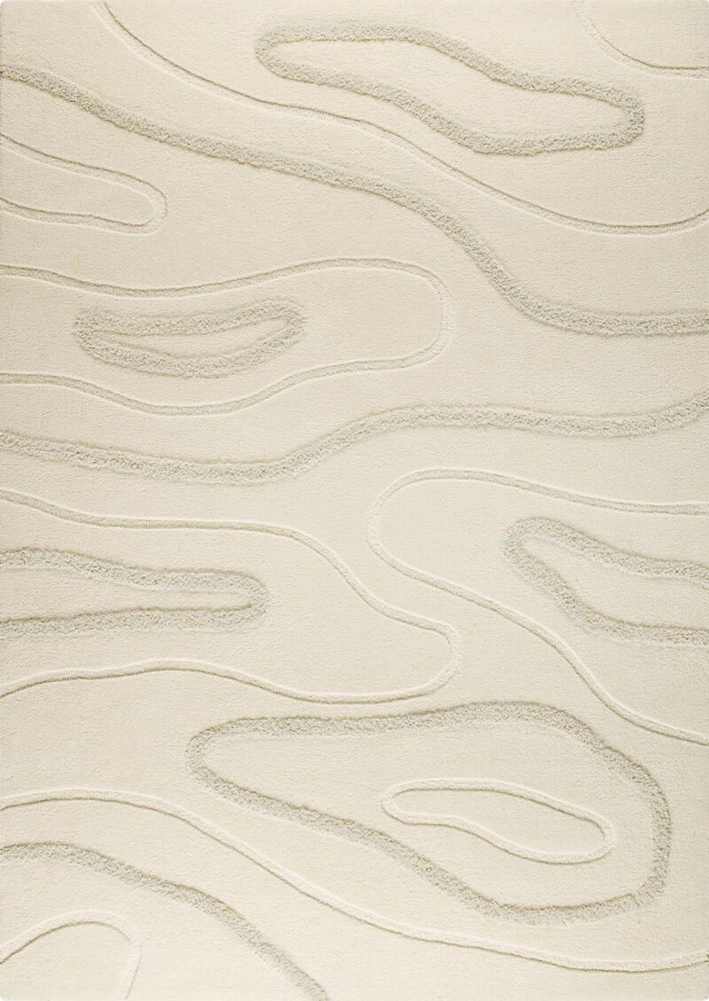Hand Tufted Abstract Pattern Minimalist Wool Rug, High & Low Pile Wool Area Rug, Living Room Decor Carpet  - Image 8
