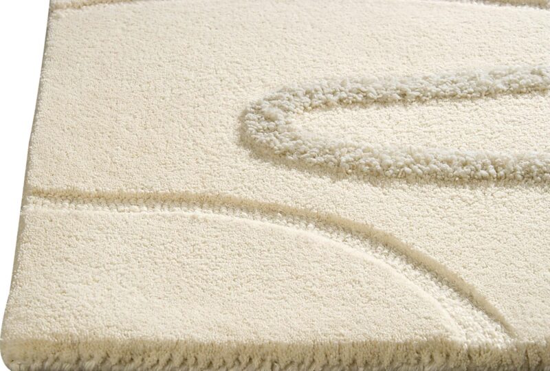 Hand Tufted Abstract Pattern Minimalist Wool Rug, High & Low Pile Wool Area Rug, Living Room Decor Carpet  - Image 7