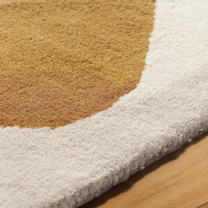 Hand Tufted Modern Leaf Design Wool Rug, Handmade Carpet for Cozy Living Spaces, Soft Wool Area Rug - Image 3
