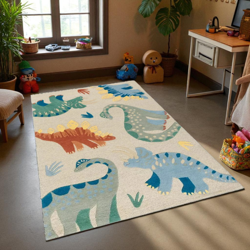 Hand Tufted Dinosaur World Soft Wool Rug - Image 4