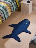 Blue Baby Shark Wool Hand Tufted Rug