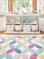 Handtufted Flower Pattern Wool Rug