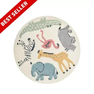 Round Animals Rug for kids Room Decor