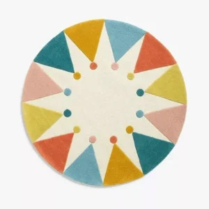 Hand Tufted Wool Round Carnival Rug