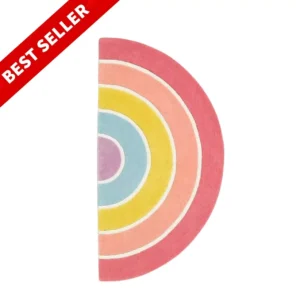 Rainbow Shaped Hand Tufted 100% Wool Rug Area Carpet