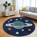 Space Planet Pattern Kids Room Rug